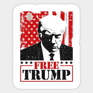 Free Trump Mugshot America vintage Flag Sticker